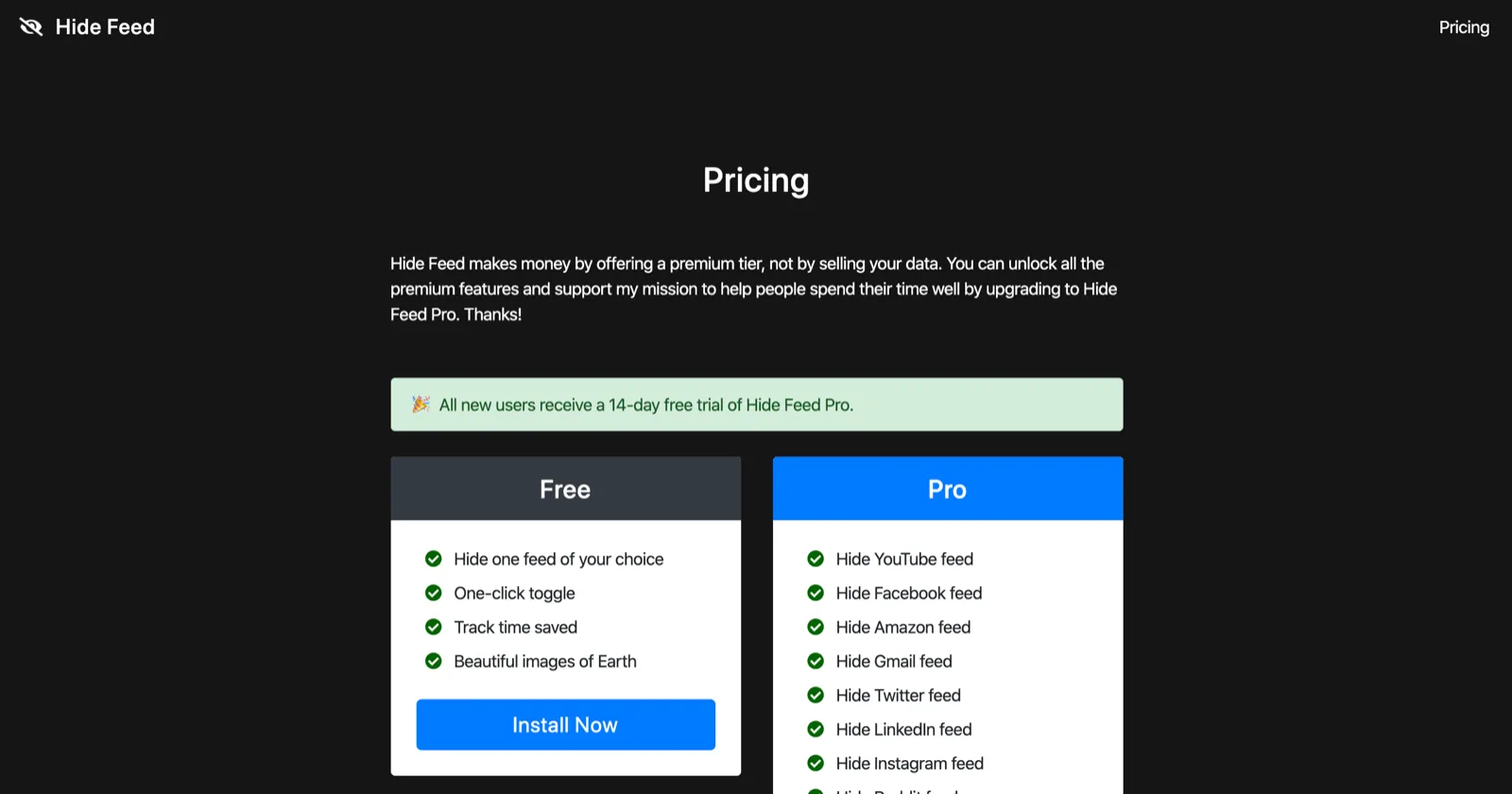 hidefeed.com/pricing/
