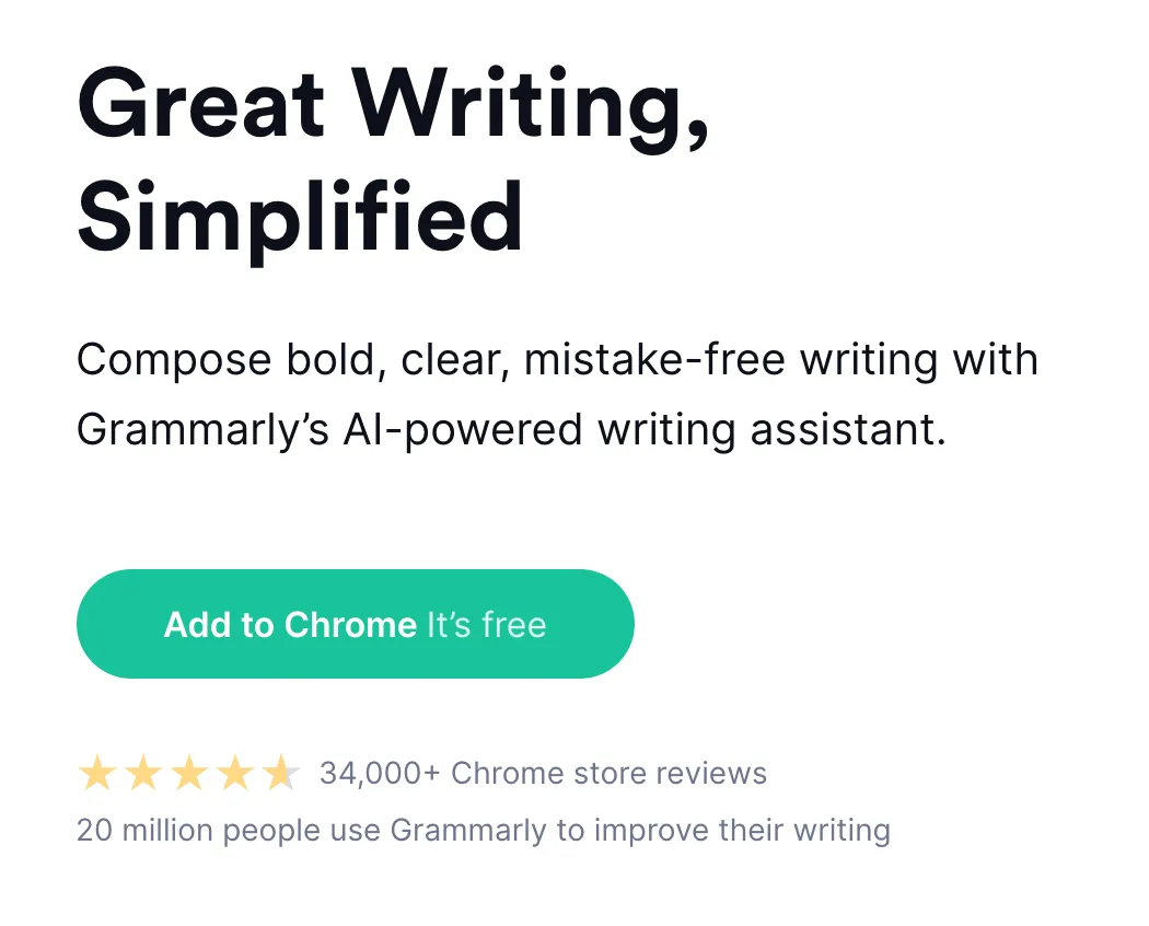 The word “free” appears 4 times on their landing page, and the page title is “Grammarly: Free Online Writing […]”