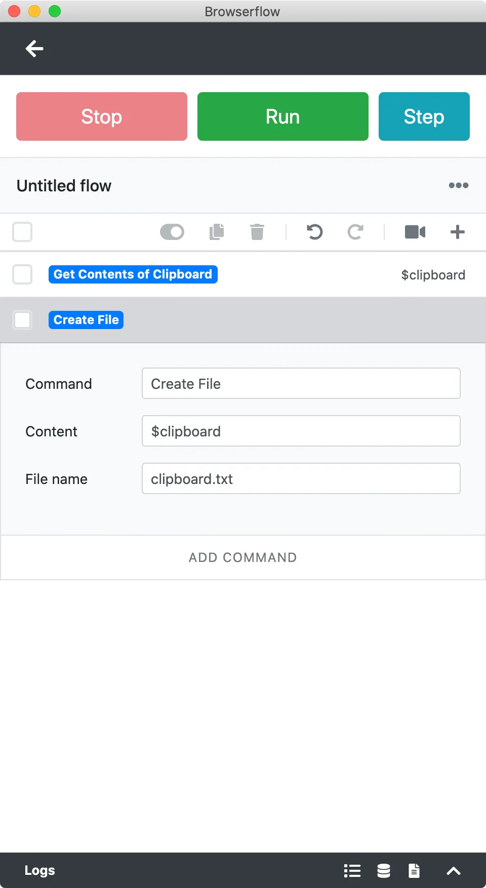 Correct command (has $ prefix)