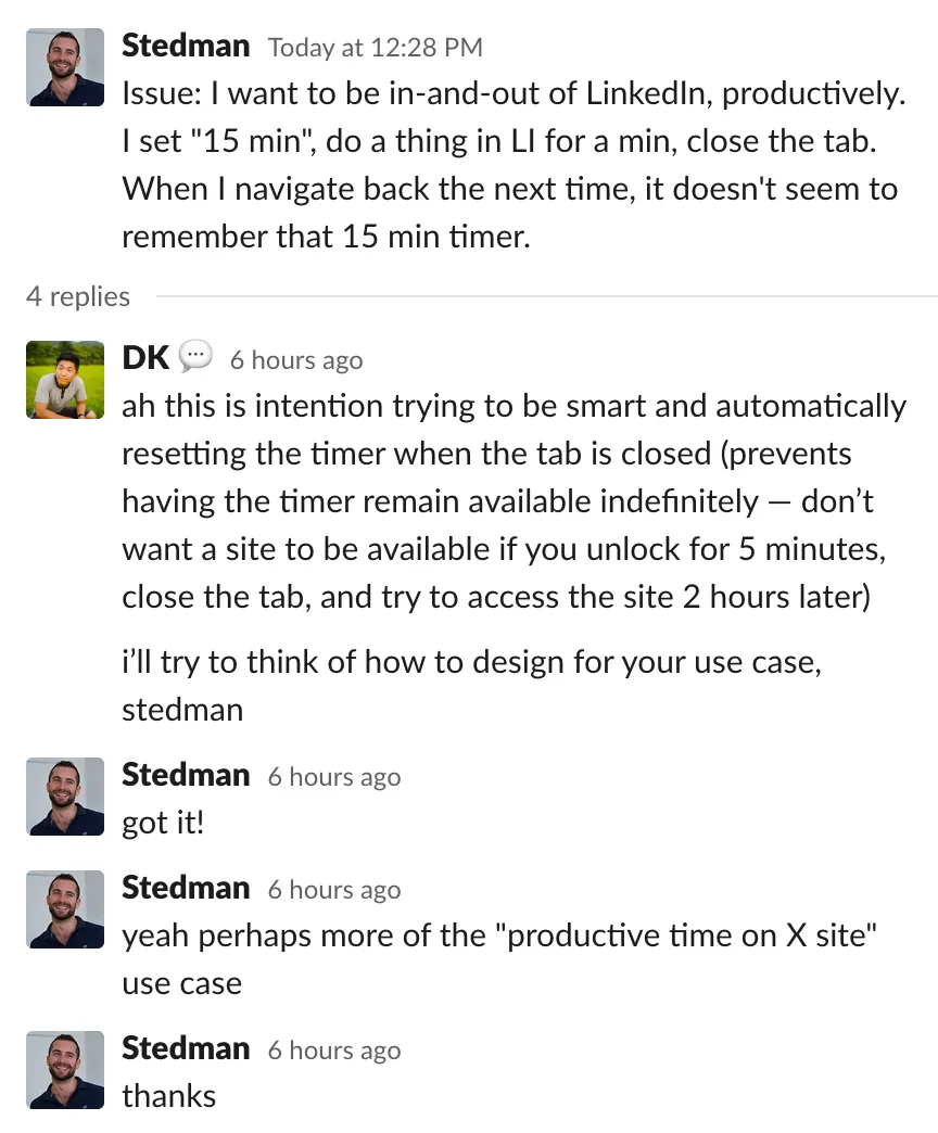 Didn’t know that people would use sites this way (closing and opening repeatedly instead of keeping a tab open) so it was helpful for learning different usage patterns.
