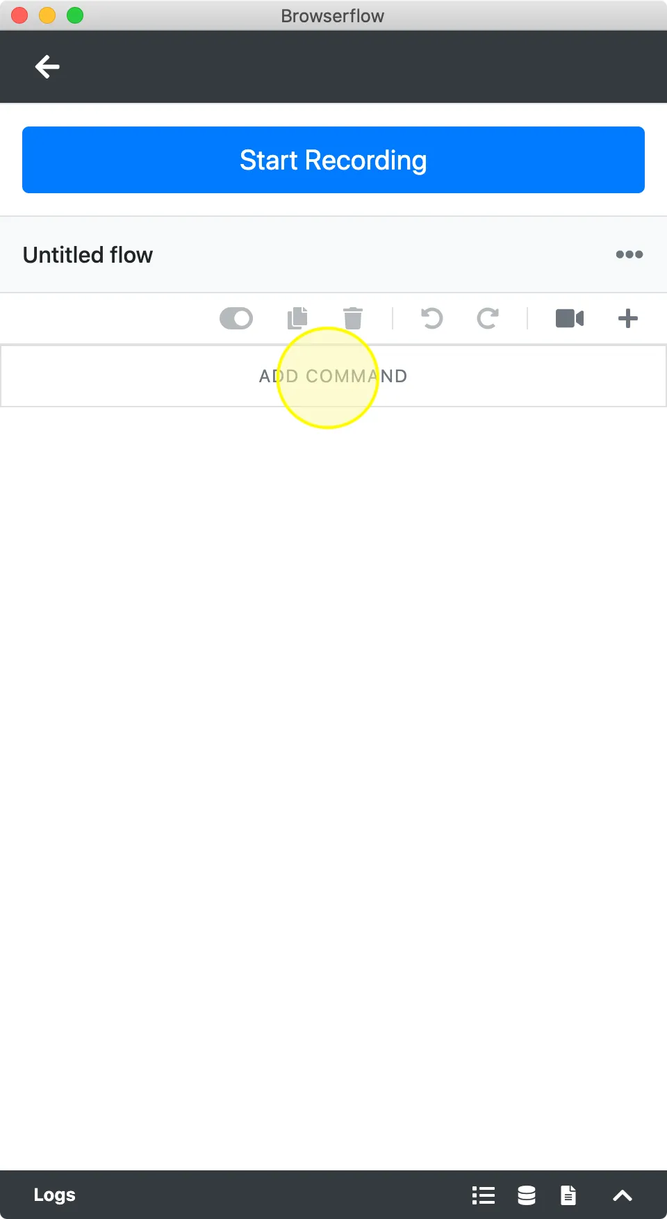 \1. Click “Add Command”