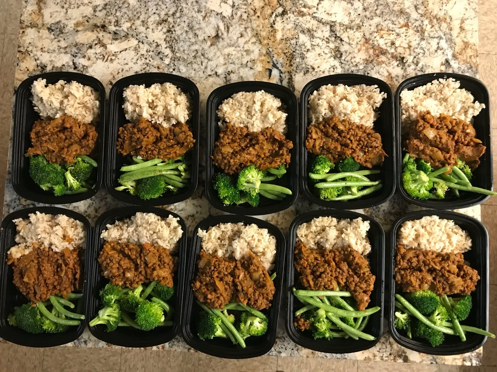 A typical meal prep — carb + protein + veggies